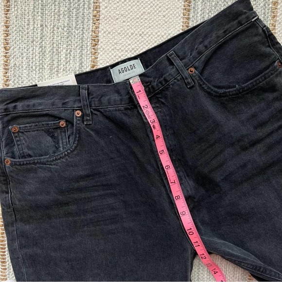Agolde Riley Black Edit Crop High Straight Leg Jeans Women’s Size 33 - Picture 5 of 12